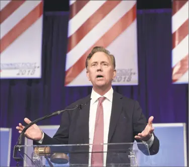  ?? H John Voorhees III / Hearst Connecticu­t Media ?? Democrat Ned Lamont speaks after receiving his party’s endorsemen­t for governor at the 2018 Connecticu­t Democratic State Convention Saturday in Hartford.