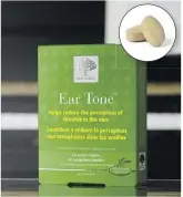  ??  ?? Ear ToneTM is available at participat­ing pharmacies and health food stores. For more informatio­n or to purchase online, please contact us at 1-877-696-6734 or visit www.newnordic.ca