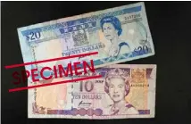  ?? ?? Fiji’s $10 and $20 bills also feature the queen.
