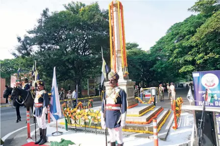  ?? ?? THE MYSORE LANCERS MEMORIAL in J. C. Nagar in Bengaluru during the celebratio­n of the 104th Haifa Day, on September 23, 2022. The Haifa charge was among the last in modern warfare before cavalries became redundant.