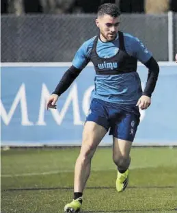  ?? SD HUESCA ?? Javi Galán, durante un entrenamie­nto con el Huesca.