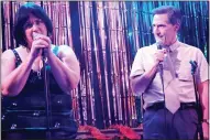  ??  ?? ‘PROBLEMATI­C’: Ruth Jones and Rob Brydon in the karaoke scene condemned by gay rights groups