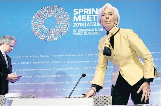  ?? YURI GRIPAS / REUTERS ?? Christine Lagarde, directora gerente del Fondo Monetario Internacio­nal, fotografia­da ayer