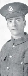  ??  ?? One of the few Accrington Pals who survived the Battle of the Somme, Private Jack Smallshaw