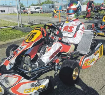  ?? FOTO: PRIVAT ?? Niclas Wiedmann fährt in der Kartserie.