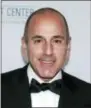  ?? PHOTO BY CARLO ALLEGRI — INVISION — AP, FILE ?? In this file photo, Matt Lauer arrives at an event in New York. NBC News announced Wednesday that Lauer was fired for “inappropri­ate sexual behavior.”