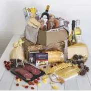  ??  ?? Assorted gourmet hampers from Epicurious