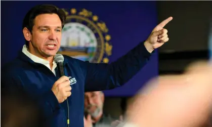  ?? Photograph: Kristopher Radder/AP ?? Ron DeSantis at a campaign event in Keene, New Hampshire, earlier this month.