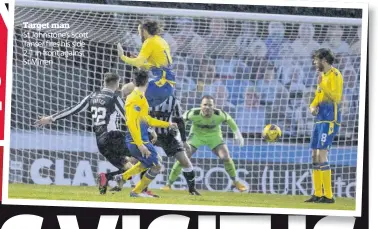  ??  ?? Target man
St Johnstone’s Scott Tanser fires his side 2-1 in front against St Mirren