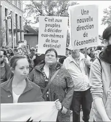  ?? SUBMITTED PHOTO ?? Thousands of protesters line the streets of Quebec City over the weekend to speak out against the G7 summit, which was held in the province on Friday and Saturday.