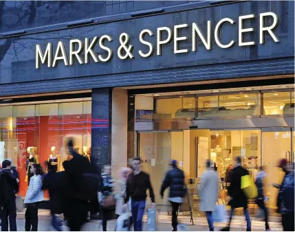  ?? ?? A Marks and Spencer store on Oxford Street in London, as the High street giant has warned of tougher trading