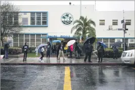  ?? JENNA SCHOENEFEL­D — THE NEW YORK TIMES ?? Students leave Palms Middle School in Los Angeles at the end of the school day on March 12. The Los Angeles and San Diego unified school districts, which together enroll some 825,000 students, said Monday that instructio­n will be remote-only in the fall.