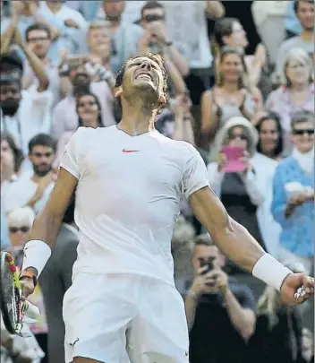  ?? FOTO: AP ?? Listón de octavos superado. Nadal no llegaba a cuartos de que cediera en la final de 2011 ante Djokovic