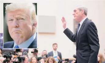  ?? ARCHIVO ?? El fiscal especial Robert Mueller ante los comités Judicial y de Inteligenc­ia de la Cámara baja. Dijo que su informe no exonera a Trump de obstrucció­n de la justicia.