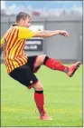  ??  ?? Ryan Stevenson scores his equaliser for Thistle.