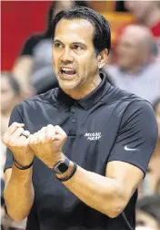  ?? AL DIAZ adiaz@miamiheral­d.com ?? After the Heat lost its third in a row, Erik Spoelstra said the season is a ‘harrowing ride,’ but he remains confident.