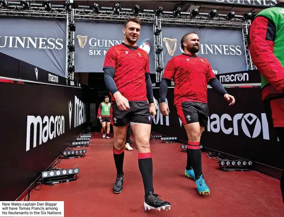  ?? ?? New Wales captain Dan Biggar will have Tomas Francis among his lieutenant­s in the Six Nations