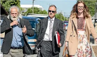  ?? RICKY WILSON/STUFF ?? Peter Yealands, left, and Tamra Kelly, right, arrive at the Blenheim District Court in November. The pair, as well as another former senior manager, Jeff Fyfe, were sentenced and fined yesterday.