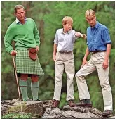  ?? ?? PAST TRIP: Charles, Harry and William enjoying a Balmoral holiday in 1997