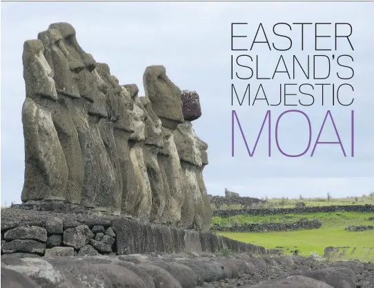  ?? PHOTOS: JIM BYERS/POSTMEDIA NEWS ?? The moai statues at the Rano Raraku quarry are truly magnificen­t reminders of another world.