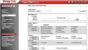  ??  ?? LEFT DrayTek offers web-content filtering at a giveaway price