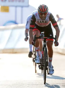  ??  ?? João Almeida outsprints Diego Ulissi to win stage 2 at Przemysl