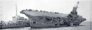  ??  ?? HMS Ark Royal which was sunk by the German sub U-81 in 1941.