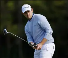  ?? RYAN KANG — THE ASSOCIATED PRESS ?? Patrick Cantlay watches his putt on the 13th green during the second round of the Genesis Invitation­al at Riviera