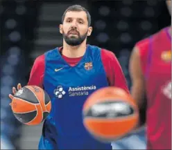  ?? ?? Nikola Mirotic, en un entrenamie­nto del Barça.