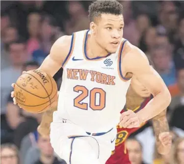  ?? AP ?? Kevin Knox has seen his playing time dramatical­ly decrease in his second year in the league.