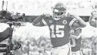  ?? AP ?? Kansas City Chiefs quarterbac­k Patrick Mahomes scores a touchdown in the AFC Championsh­ip game.