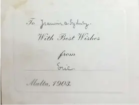  ?? ?? The inside of the card shows the year 1903