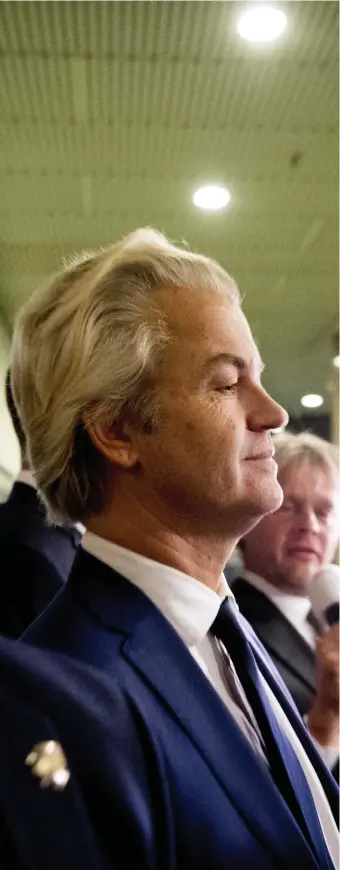  ??  ?? ‘We waren de derde partij. We zijn nu de tweede partij. En volgende keer worden we nummer één’, tweette Geert Wilders gisterocht­end.