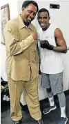  ??  ?? ICON: Nomeva with the legend, Thomas Hearns