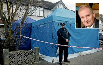  ?? PHOTO: AP ?? British police have sealed off the house of Russian businessma­n Nikolai Glushkov, inset, after he was found dead on Tuesday.