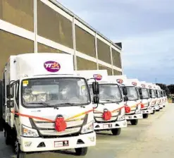  ?? ?? Part of the initial fleet of 300 Foton trucks that will be used for the YTO Express operations.