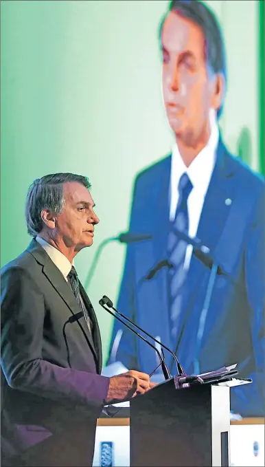  ?? AFP ?? HECHO REALIDAD. En una campaña, Bolsonaro pasó de ser un marginal de la política a presidente.