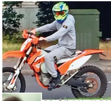  ??  ?? Hooligans: The bikers in photos posted online by the Labour MP after he was assaulted