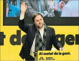  ?? LLUIS GENE / AFP ?? Cuna de Macià. Oriol Junqueras, ayer en Vilanova i la Geltrú, donde gobierna ERC y donde nació el president Francesc Macià