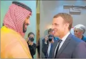  ?? AFP ?? French President Emmanuel Macron made a surprise visit to Saudi Arabia and met crown prince Mohammed bin Salman