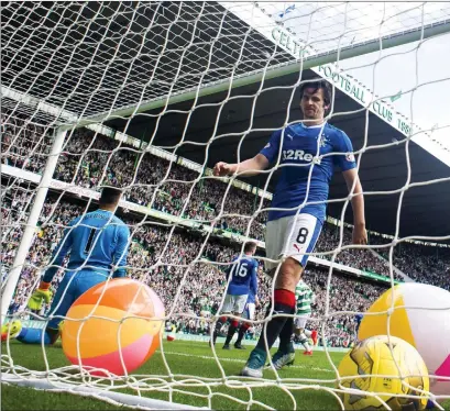  ?? ?? Joey Barton’s inauspicio­us spell at Rangers in 2016 included some bracing derby defeats against Celtic