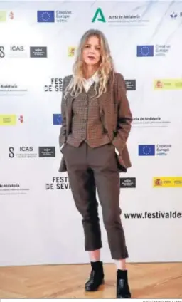  ?? DAVID FERNÁNDEZ / EFE ?? Christina Rosenvinge, ayer en la sede de la Academia de Cine, en Madrid.