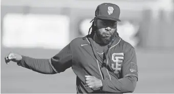  ?? DARRON CUMMINGS/AP ?? Johnny Cueto is 34 and has made only 13 combined starts over the last two seasons.