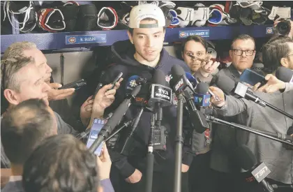  ?? PIERRE OBENDRAUF ?? “We're definitely not that far off from being a playoff team and competing for the Stanley Cup,” Canadiens captain Nick Suzuki said Wednesday at the CN Sports Complex in Brossard. “That's our goal definitely going into next season, to make the playoffs and go for a run.”