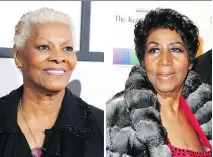  ?? JORDAN STRAUSS, LEFT, OWEN SWEENEY/INVISION/AP, FILE ?? Aretha Franklin, right, has addressed a “libellous” statement against her by singer Dionne Warwick, left, regarding her being Whitney Houston’s godmother.