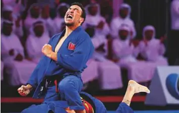  ?? Courtesy: Organiser ?? Faisal Al Ketbi, the winner in the semi-final of the Abu Dhabi World Profession­al Jiu-Jitsu Championsh­ip, at Zayed Sports City.