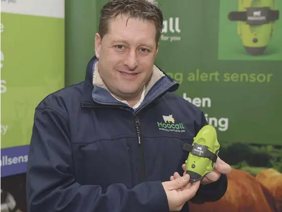  ??  ?? Moocall chief executive Emmet Savage says that their hi-tech product has a 95pc success rate in terms of predicting calving