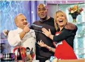  ??  ?? Recipe for success: Romy Gill, left, is one of five resident chefs who will compete in the show’s reboot; above, Antony Worrall Thompson, host Ainsley Harriott and Gaby Roslin in a 2002 special edition
