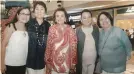  ?? SMILE. Joyce Fernan, Nonie Uy, Teresin Mendezona, Jill Viado and SM Prime Holdings Inc. vice president Marissa Fernan. ??