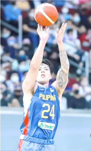  ?? PHOTOGRAPH BY RIO DELUVIO FOR THE DAILY TRIBUNE @tribunephl_rio ?? DWIGHT Ramos will return to play for Gilas Pilipinas in the FIBA WC Qualifiers.